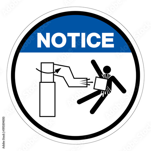 Notice Moving Robot Symbol Sign ,Vector Illustration, Isolate On White Background Label.EPS10