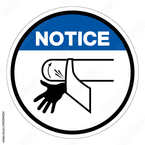 Notice Drive Shaft Hazard Symbol Sign ,Vector Illustration, Isolate On White Background Label.EPS10