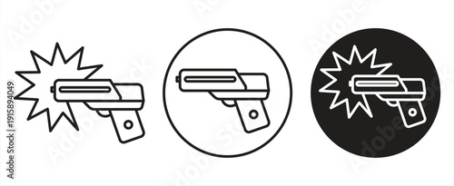 Gun icon, firearm symbol, security defense illustration design, Suitable for website design, logo, app, template, UI, and more. Vector illustration. EPS10 on a white background.

