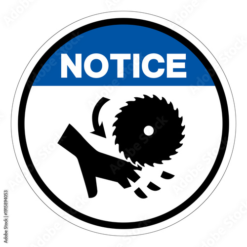 Notice Cutting of Fingers Symbol Sign,Vector Illustration, Isolated On White Background Label.EPS10