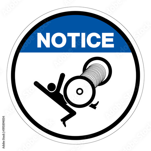 Notice Crush Hazard Symbol Sign,Vector Illustration, Isolated On White Background Label.EPS10