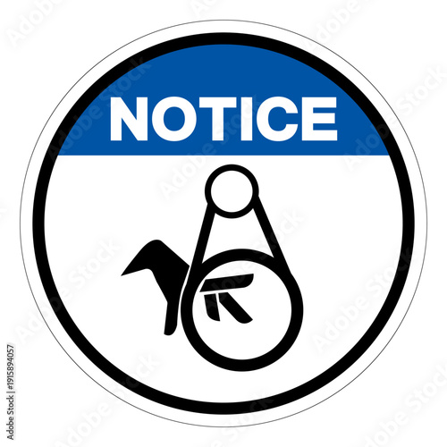 Notice Pinch Point  Entanglement Symbol Sign,Vector Illustration, Isolated On White Background Label.EPS10