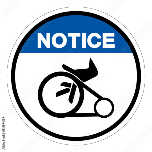 Notice Pinch Point  Entanglement Hazard Symbol Sign,Vector Illustration, Isolated On White Background Label.EPS10