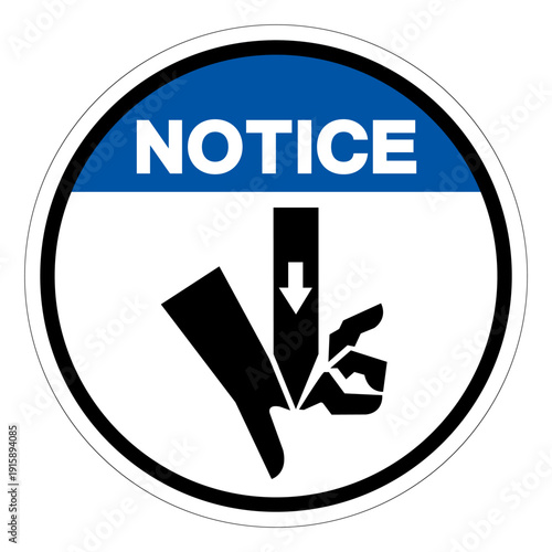 Notice Cutting of Fingers Straight Blade Symbol Sign,Vector Illustration, Isolated On White Background Label.EPS10