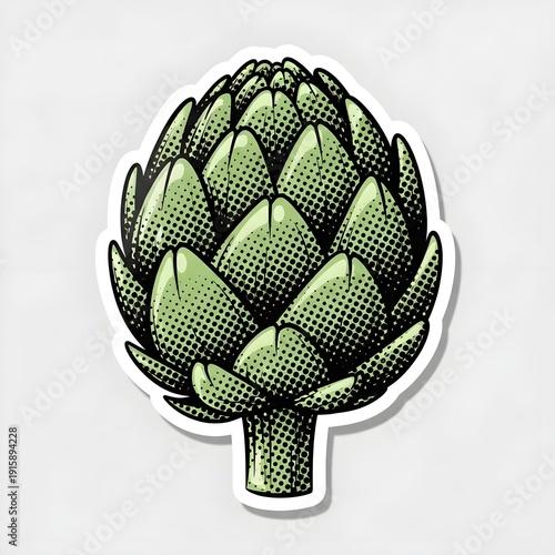 artichoke on a green background