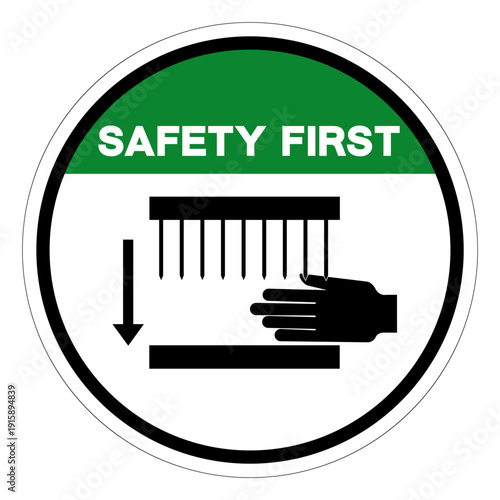 Safety First Sharp Points Symbol Sign,Vector Illustration, Isolated On White Background Label.EPS10