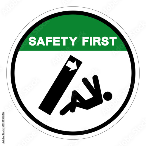 Safety First Body Crush Tipover Hazard Symbol Sign,Vector Illustration, Isolated On White Background Label.EPS10