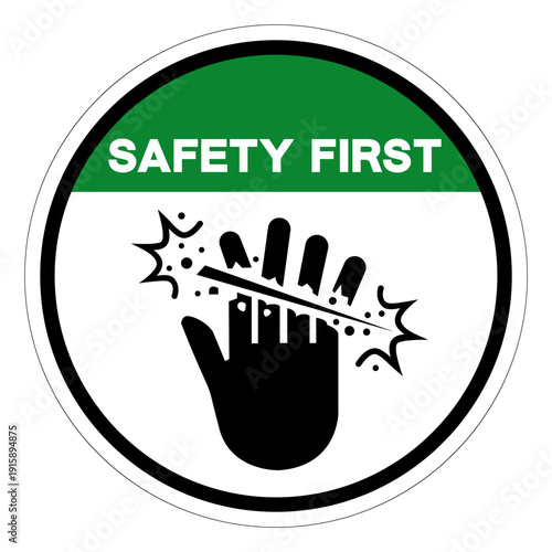 Safety First Crush Hazard Symbol Sign ,Vector Illustration, Isolate On White Background Label. EPS10