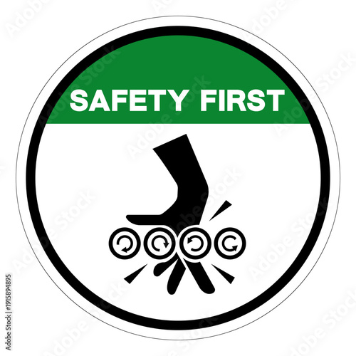 Safety First Rotating Equipment Symbol Sign ,Vector Illustration, Isolate On White Background Label. EPS10