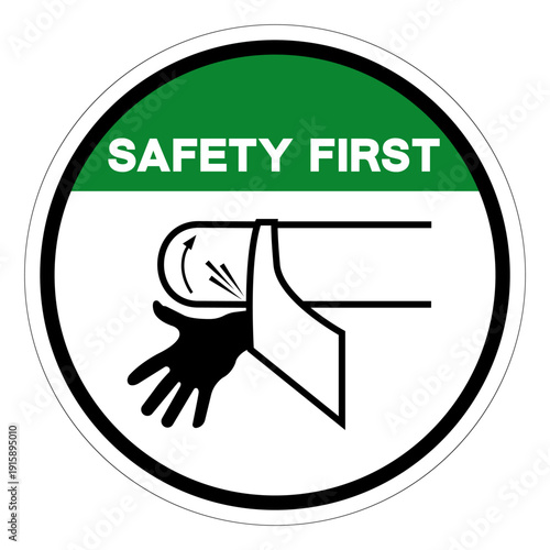 Safety First Drive Shaft Hazard Symbol Sign ,Vector Illustration, Isolate On White Background Label.EPS10