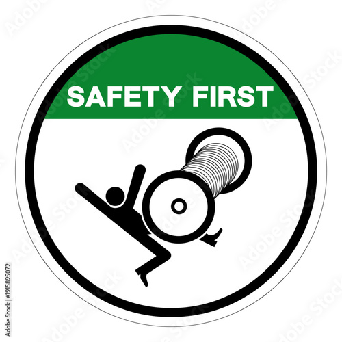 Safety First Crush Hazard Symbol Sign,Vector Illustration, Isolated On White Background Label.EPS10