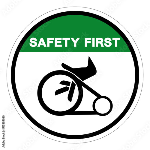 Safety First Pinch Point  Entanglement Hazard Symbol Sign,Vector Illustration, Isolated On White Background Label.EPS10