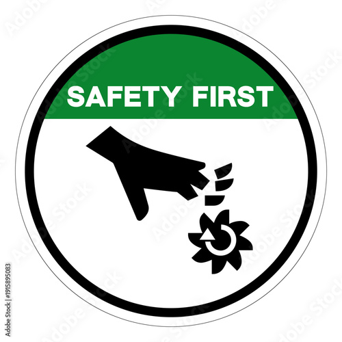Safety First Rotating Blade Symbol Sign,Vector Illustration, Isolated On White Background Label.EPS10