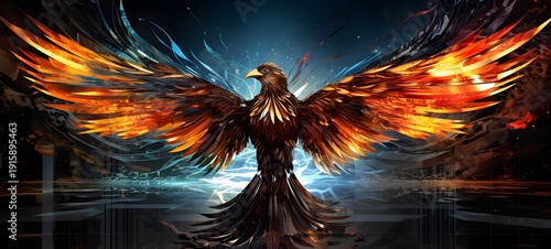 silhouette of phoenix,generative AI