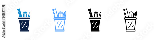 Stationary Multiple Style Icon Set Collection 