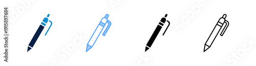 Pen Multiple Style Icon Set Collection 
