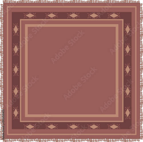 Elegant Islamic carpet or prayer mat with traditional oriental ornaments. Isolated on white background, perfect for religious celebrations, interior design, and copy space