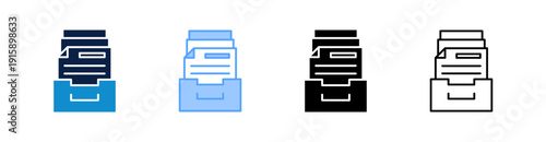 Archive Multiple Style Icon Set Collection 
