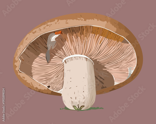 Balanced chocolate gill pattern for artisanal pantry labels and rustic home cooking journals - Vector Illustration