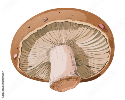 Balanced taupe gill illustration for minimalist lifestyle blog headers and clean nutrition branding - Vector Illustration