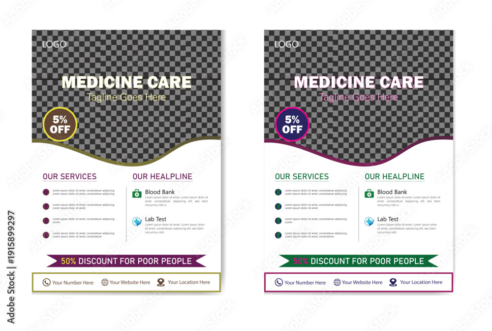 Naklejka premium Medical Flyer Design 
