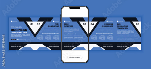 Technology business consulting firm social media carousel template