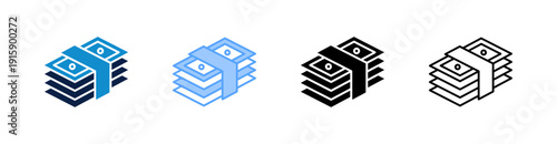Money Multiple Style Icon Set Collection 