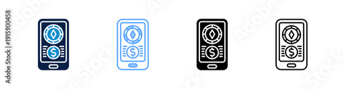 Mobile Casino Multiple Style Icon Set Collection 