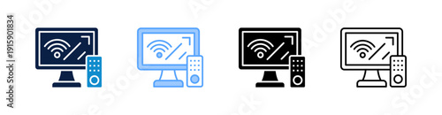 Smart Tv Multiple Style Icon Set Collection 