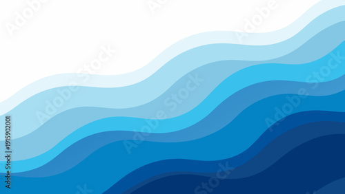 Abstract flowing blue wave layers creating a dynamic background