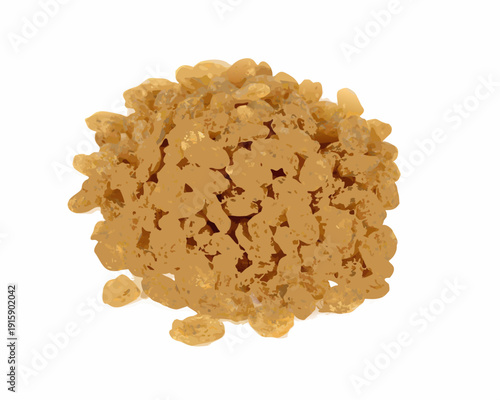 A pile of puffed rice cereal isolated on a white background