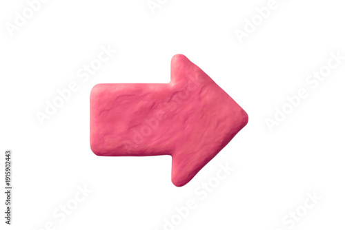 粘土の右向きの矢印　赤