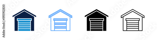 Garage Multiple Style Icon Set Collection 