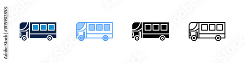 Bus Multiple Style Icon Set Collection 