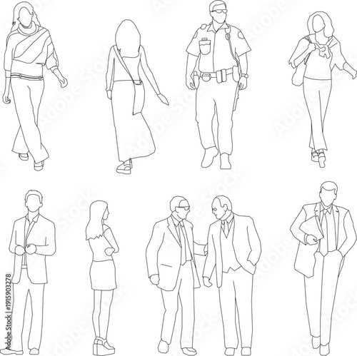 Modern Minimalist Human Scale Figures Pack for Architects and Designers Featuring Realistic Body Proportions and Contemporary Fashion Styles