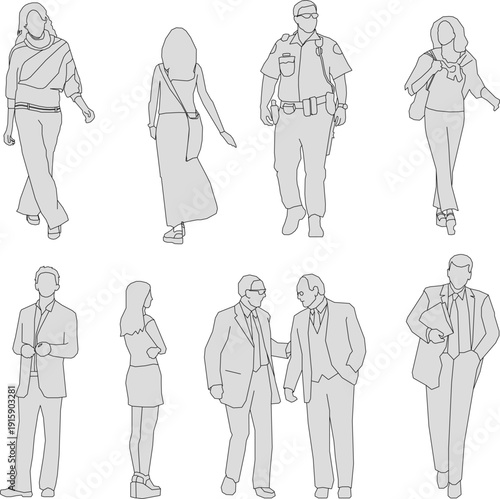 Modern Minimalist Human Scale Figures Pack for Architects and Designers Featuring Realistic Body Proportions and Contemporary Fashion Styles