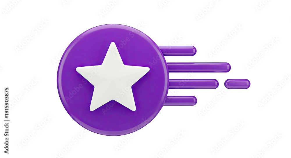 Fototapeta premium Purple Star Icon with Motion Trails