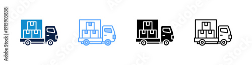 Truck Multiple Style Icon Set Collection 