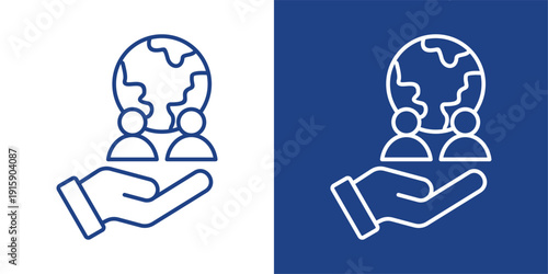 Social Blue And White Icon Style Collection