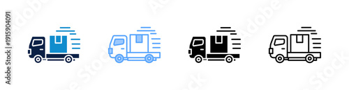 Shipping Multiple Style Icon Set Collection 