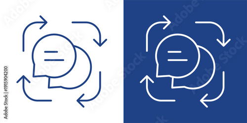 Feedback Blue And White Icon Style Collection