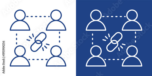 Bonding Blue And White Icon Style Collection