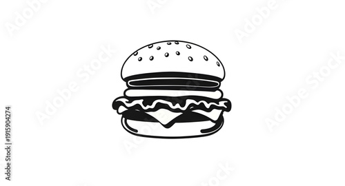 burger, hamburger, food, fastfood, cartoon, illustration, isolated, bun, beef, patty, cheese, lettuce, tomato, pickles, sesame, meal, snack, tasty, yummy, delicious, juicy, grilled, sandwich, streetfo