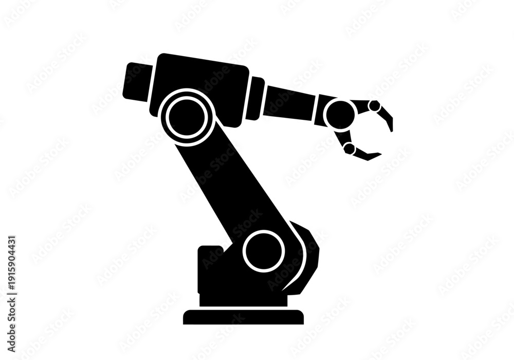 Fototapeta premium vector silhouette of a robotic hand