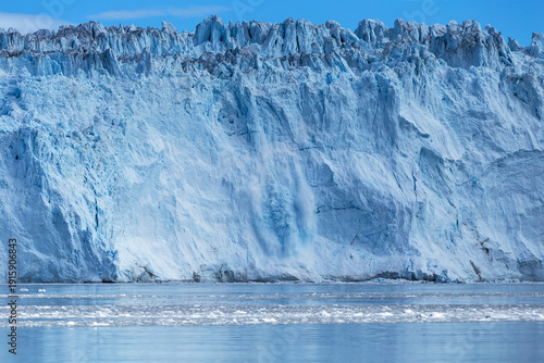 Canvas Print Eqip Sermia Glacier Ice Wall with Jagged Seracs and Calving Activity in Greenlan