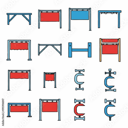 Collection of Various Signage and Display Structures.