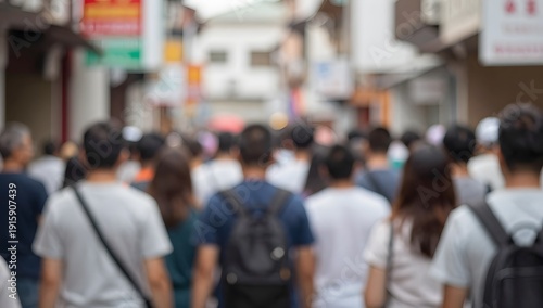 Wallpaper Mural Blurred background of a crowd of people walking down a busy street Torontodigital.ca