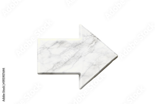 大理石の3Dの矢印　白