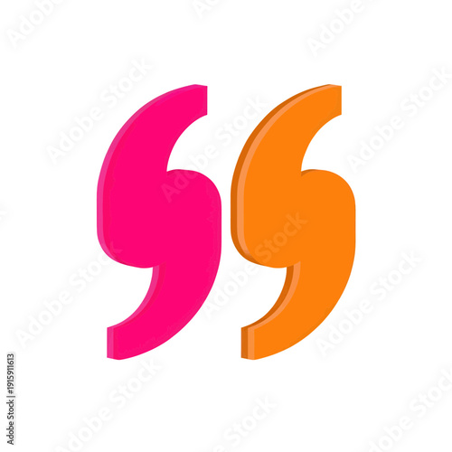 Double Quote Icon In Bright Pink And Orange Colors