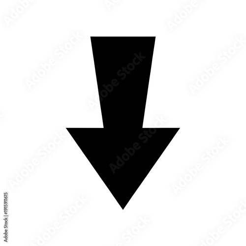 Down Arrow Icon Pointing Downward For Navigation Or Direction